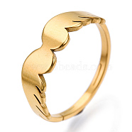 Ion Plating(IP) 304 Stainless Steel Wing Adjustable Ring for Women, Real 18K Gold Plated, US Size 6 1/2(16.9mm)(RJEW-T027-10G)