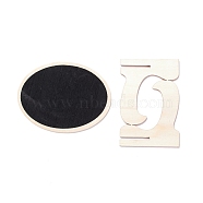 Oval Wooden Mini Chalkboard Signs, with Support Stand, for Wedding & Birthday Party Decoration, Black, 8.4x6.4x0.25cm(AJEW-M035-01)