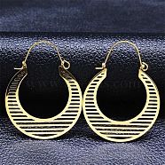 304 Stainless Steel Pendants Earrings, U-shape, Golden, 47x35mm(EJEW-B042-10G)