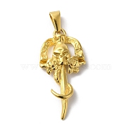 PVD Vacuum Plating 304 Stainless Steel Pendants, Sword with Skull Charm, Golden, 35x17x3.5mm, Hole: 3.5x7.5mm(STAS-B069-39G)