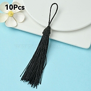 Polyester Tassel Big Pendant Decorations, Black, 145~175x10.5~12mm(FIND-YW0004-59B)