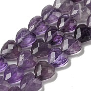 Natural Amethyst Beads Strands, Faceted, Heart, 8x8x4.5mm, Hole: 0.9mm, about 51~53pcs/strand, 14.57''~15.04''(37~38.2cm)(G-P544-E07-01)