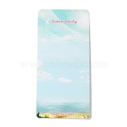 Rectangle Sky Print Paper Jewelry Display Cards, for Earrings, Necklaces, Sky Blue, 14.9x7x0.03cm, Hole: 6mm and 1.5mm(AJEW-A051-06)