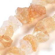 Raw Rough Natural Citrine Beads Strands, Nuggets, 9~17x7~16x8~14mm, Hole: 0.9mm, about 21~25pcs/strand, 7.09''~7.87''(18~20cm)(G-P528-A01-01)