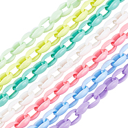 Elite 7 Strands 7 Colors Handmade Acrylic Cable Chains, for Handbag Chain Making, Mixed Color, 16x11x6.5mm, about 3.28 Feet(1m)/strand, 1 Strand/color(AJEW-PH0003-93)