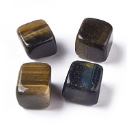 Natural Tiger Eye Beads, Cube, No Hole/Undrilled, 13~27x13~27x13~27mm, about 100g/bag(G-E546-07)
