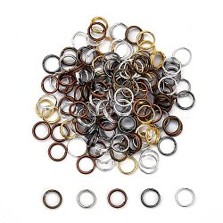 Iron Split Rings, Double Loops Jump Rings, Mixed Color, 6x1.3mm, about 4.7mm inner diameter, about 11000pcs/1000g(JRD6mm-M)