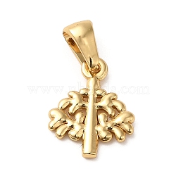 304 Stainless Steel Tree Charms, Golden, 15x12x1.5mm, Hole: 5.5x3mm(STAS-L272-008G)