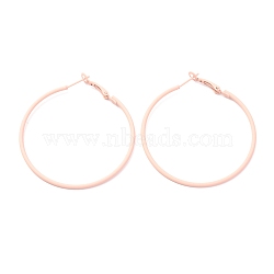 Baking Paint 201 Stainless Steel Hoop Earrings, Ring, Bisque, 49mm, Pin: 0.5mm(EJEW-P185-B01-06)