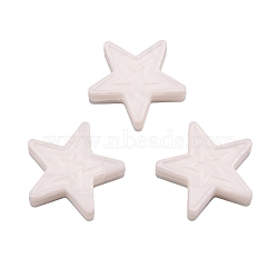 Star Food Grade Silicone Beads, Silicone Teething Beads, White, 30x9mm(PW-WG63177-10)