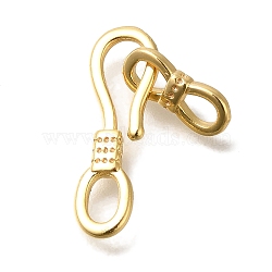 Brass Hook and S-Hook Clasps, Real 18K Gold Plated, 26mm(KK-K389-100G)