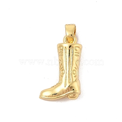 Brass Pendants, Shoes Charms, Real 18K Gold Plated, 17x10.5x5mm, Hole: 4x3mm(KK-R100-07G)