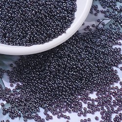 MIYUKI Round Rocailles Beads, Japanese Seed Beads, 11/0, (RR171) Dark Smoky Amethyst Luster, 2x1.3mm, Hole: 0.8mm, about 5500pcs/50g(SEED-X0054-RR0171)