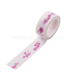 DIY Scrapbook Decorative Paper Tapes, Adhesive Tapes, Flower, White, 15mm, 5m/roll(5.46yards/roll)(DIY-F016-P-24)