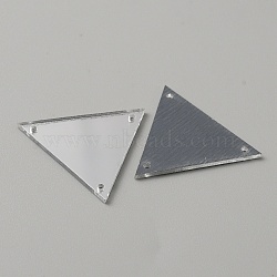 Triangle Acrylic Mirror Sew on Rhinestones, Garments Accessories, Multi-Strand Links, Silver, 12x15mm(FIND-WH0155-027A)