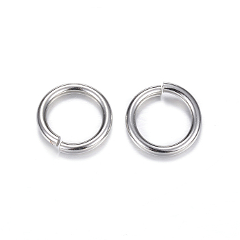 304 Stainless Steel Jump Rings, Stainless Steel Color, 12 Gauge, 14x2mm, Inner Diameter: 10mm