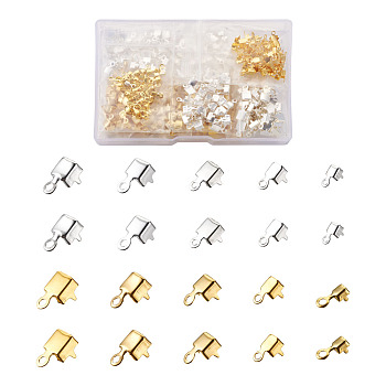Brass Cup Chain Ends, Rhinestone Cup Chain Connectors, Mixed Color, 500pcs/Box