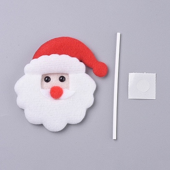 Father Christmas Shape Christmas Cupcake Cake Topper Decoration, for Party Christmas Decoration Supplies, White, 90x82x10mm