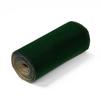 (Defective Closeout Sale) Adhesive Velvet Flocking Liner, for Jewelry Drawer Craft Fabric Peel Stick, Dark Green, 22.8~25x0.1cm