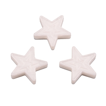 Star Food Grade Silicone Beads, Silicone Teething Beads, White, 30x9mm