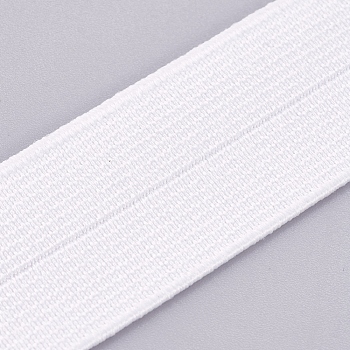 Flat Elastic Rubber Band, White, 25mm