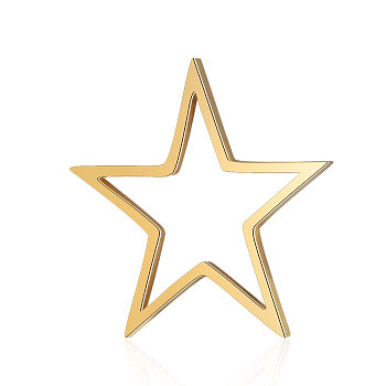 201 Stainless Steel Linking Rings, Star, Golden, 17.5x18x1mm, Hole: 12x9mm