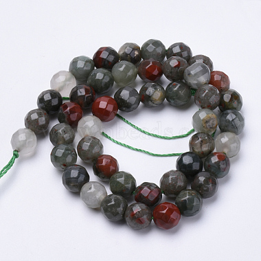 Natural African Bloodstone Beads Strands(G-S281-21-8mm)-2