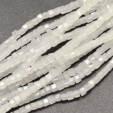 2mm WhiteSmoke Cube Glass Beads
