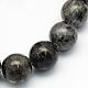 Brins de perles rondes en larvikite naturelle(G-S159-4mm)-1