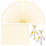 200Pcs 304 Stainless Steel Ball Head Pins, Real 24K Gold Plated, 50x0.6mm, 22 Gauge, Head: 1.8mm(STAS-PH0006-92)