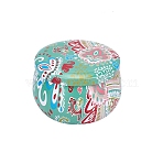 Printed Tinplate Storage Box, for Jewelry & Aromatherapy Candle & Candy Box, Flower Pattern, Colorful, 7.7x5cm(CON-WH0082-010)