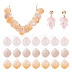60Pcs Handmade Transparent Lampwork Pendants, Camellia Petal Charms, Mixed Color, 20x18x4.5mm, Hole: 1mm, 20pcs/color(LAMP-TA0001-28)