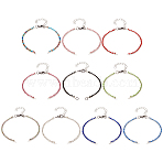 10Pcs 10 Colors Iron & Brass with Glass Rhinestone Bracelets, with 304 Stainless Steel Lobster Claw Clasps, for Link Bracelet Making, Mixed Color, 6-5/8 inch(17cm), Hole: 1.2mm, 1pc/color(AJEW-TA0001-29)