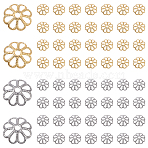 100Pcs 2 Colors 316 Stainless Steel Bead Caps, Multi-Petal, Flower, Mixed Color, 8.5x2.5mm, Hole: 1.5mm, 50pcs/color(STAS-YW0003-39)