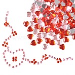 2 Colors Imitation Taiwan Acrylic Rhinestone Cabochons, Flat Back & Faceted, Heart, Mixed Color, 10x10x3mm, 2 colors, 150pcs/color, 300pcs/box(GACR-SZ0001-08)