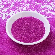 MIYUKI Round Rocailles Beads, Japanese Seed Beads, (RR1310) Dyed Transparent Fuchsia, 11/0, 2x1.3mm, Hole: 0.8mm, about 5500pcs/50g(SEED-X0054-RR1310)