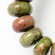 Natural Unakite Stone Beads Strands, Rondelle, Olive, 8x5mm, Hole: 1mm, about 60~65pcs/strand, 15.7 inch(X-G-S105-8mm-11)