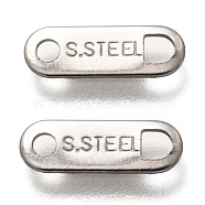 304 Stainless Steel Slice Chain Tabs, Oval with Word S.STEEL, Stainless Steel Color, 11x4x0.5mm, Hole: 1.5~2mm(STAS-Z024-04P)