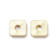 Brass Spacer Beads, Cadmium Free & Lead Free, Square, Real 24K Gold Plated, 6x6x1mm, Hole: 2mm(KK-R149-11G)