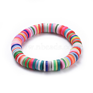 Stretch Bracelets For Daughter, with Handmade Polymer Clay Heishi Beads, Mother's Day Jewelry, Colorful, 1-3/8 inch(3.6cm)(BJEW-JB04474-02)