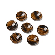 Natural Tiger Eye Worry Stones, Flower Shape, 37.5~38x38x7~7.5mm(G-E586-01N)