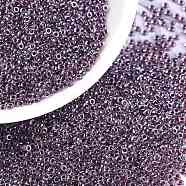 MIYUKI Round Rocailles Beads, Japanese Seed Beads, (RR3208) Magic Purple Cranberry Lined Crystal, 15/0, 1.5mm, Hole: 0.7mm, about 5555pcs/bottle, 10g/bottle(SEED-JP0010-RR3208)