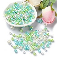 ABS Plastic Imitation Pearl Beads, Round, Lawn Green, 5~8mm, Hole: 1.5~2.3mm, 53g/set(KY-YW0001-61B)