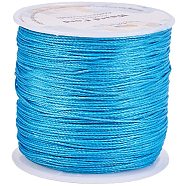 PandaHall Elite Round Waxed Polyester Cords, Twisted Cord, Dark Cyan, 0.5mm, about 106m/roll(YC-PH0002-05E)