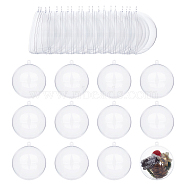 ARRICRAFT 30Pcs Openable Transparent Plastic Pendants, Fillable Plastic Bauble Christmas Ornament, Round, Clear, 8.9x8cm, Hole: 4mm, Inner Size: 7.8cm(CON-AR0001-10)