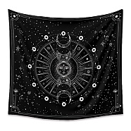 Polyester Tapestry Wall Hanging, Sun and Moon Psychedelic Wall Tapestry with Art Chakra Home Decorations for Bedroom Dorm Decor, Rectangle, Black, 730x950mm(PW23040479188)