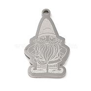 304 Stainless Steel Pendants, Gnome Charm, Stainless Steel Color, 25x14.5x1.5mm, Hole: 1mm(STAS-C095-35P)