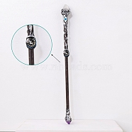 Natural Quartz Crystal Twelve Constellation Magic Wand, Cosplay Magic Wand, for Witches and Wizards, Sagittarius, 290mm(PW-WG23699-04)