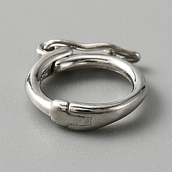 Anti-Tarnish 925 Sterling Silver Twister Clasp, Ring, Platinum, 9x8x2mm, Inner Diameter: 6mm(FIND-WH0126-77P)