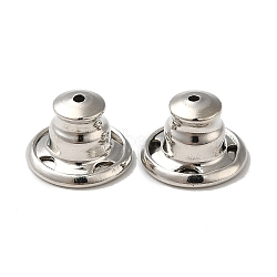 Rack Plating Brass Ear Nuts, Bullet Ear Nuts, Long-Lasting Plated, Platinum, 10x7mm, Hole: 0.7mm(X-KK-G480-06P)